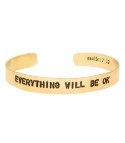New Jonc En Laiton Grave Everything Will Be Ok Femme Bracelets