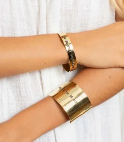 New Jonc En Laiton Grave Everything Will Be Ok Femme Bracelets