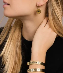 New Jonc En Laiton Grave Everything Will Be Ok Femme Bracelets