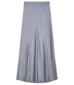 Outlet Jupe Longue Bar En Soie Gris Femme Bas