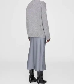 Outlet Jupe Longue Bar En Soie Gris Femme Bas