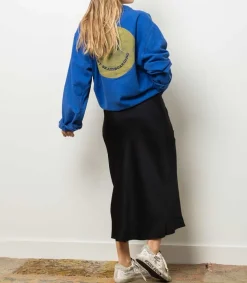 Sale Jupe Longue Bar En Soie Noire Femme Bas