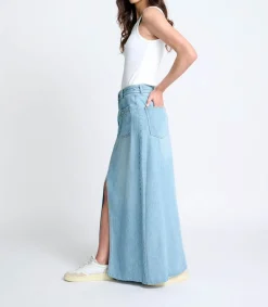 Clearance Jupe Longue En Denim Goya Ozone Wash Femme Bas