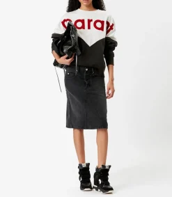 Hot Jupe Midi Fiali En Jean Faded Black Femme Bas