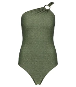 Discount Maillot De Bain Une Piece Lauria Kaki Shiny Femme Maillots De Bain