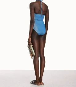 Outlet Maillot De Bain Une Piece Raie Lurex Ruched Femme Maillots De Bain