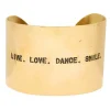 Manchette Gravee Live. Love. Dance. Smile Femme Manchettes