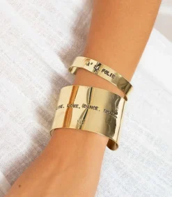 Manchette Gravee Live. Love. Dance. Smile Femme Manchettes