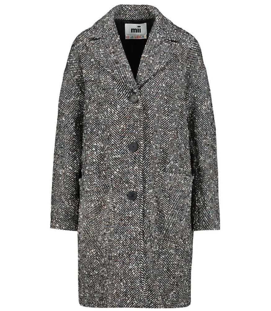 Clearance Manteau Milou Bretagne Chevron Black Femme Manteaux & Vestes