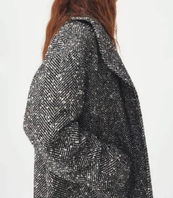 Clearance Manteau Milou Bretagne Chevron Black Femme Manteaux & Vestes