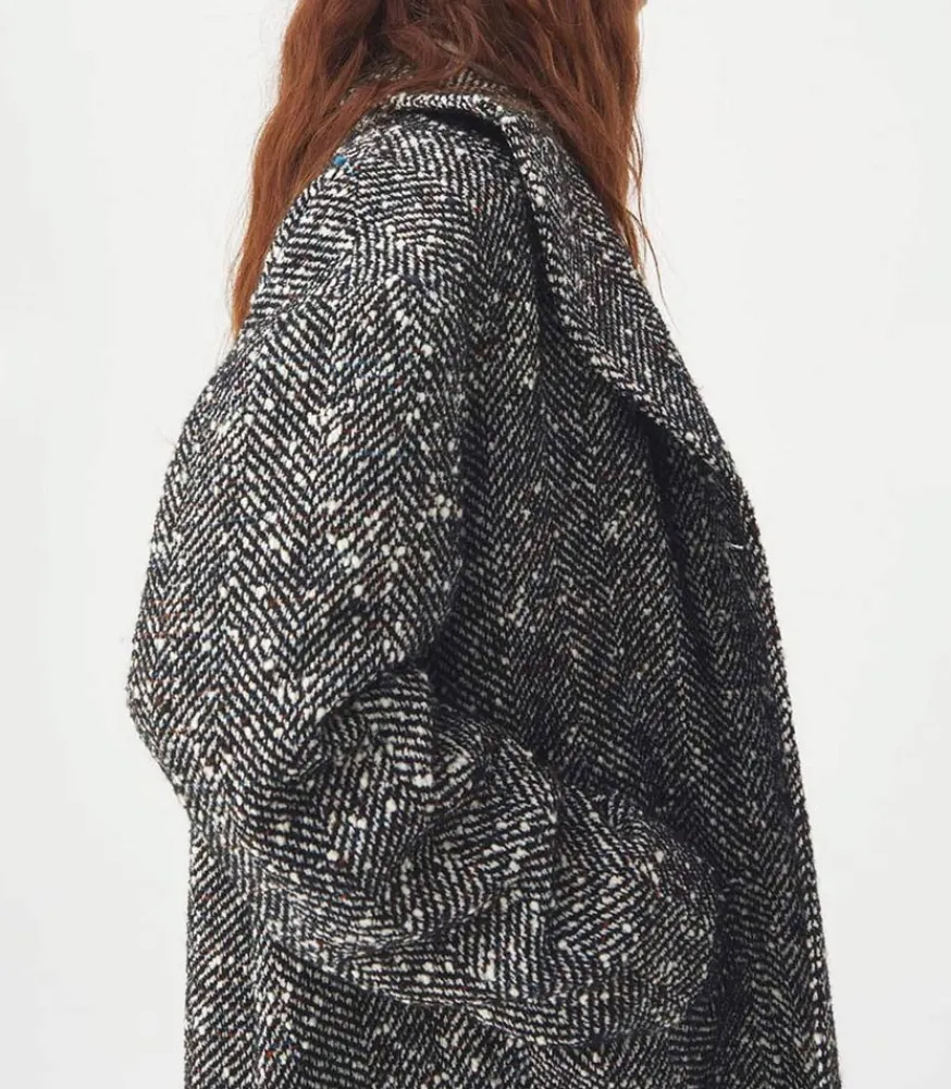 Clearance Manteau Milou Bretagne Chevron Black Femme Manteaux & Vestes