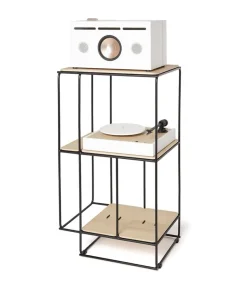 New Meuble Acoustique Et Modulable Lines Chene + Kit Accessoires Cuir Mobilier