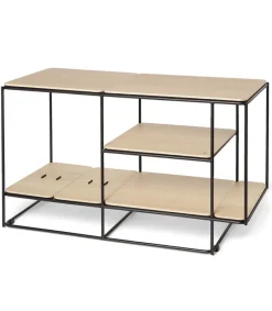 New Meuble Acoustique Et Modulable Lines Chene + Kit Accessoires Cuir Mobilier