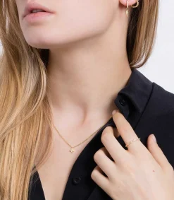 Mini Creole Fleurs Du Mal Or Jaune Femme Boucles D'Oreilles