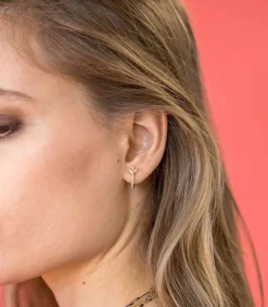 Clearance Mini Creole Into The Wild Or Jaune Et Diamants Femme Boucles D'Oreilles