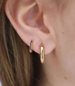 Best Mini Creole Noire Femme Boucles D'Oreilles