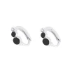 Discount Mini Creoles Or Blanc Et Perles De Resine Femme Boucles D'Oreilles