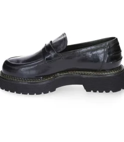 New Mocassins En Cuir Kaki Femme Mocassins