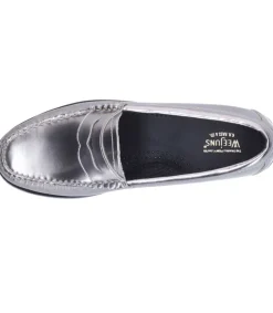 Best Mocassins Weejun Penny Loafer Argent Femme Mocassins