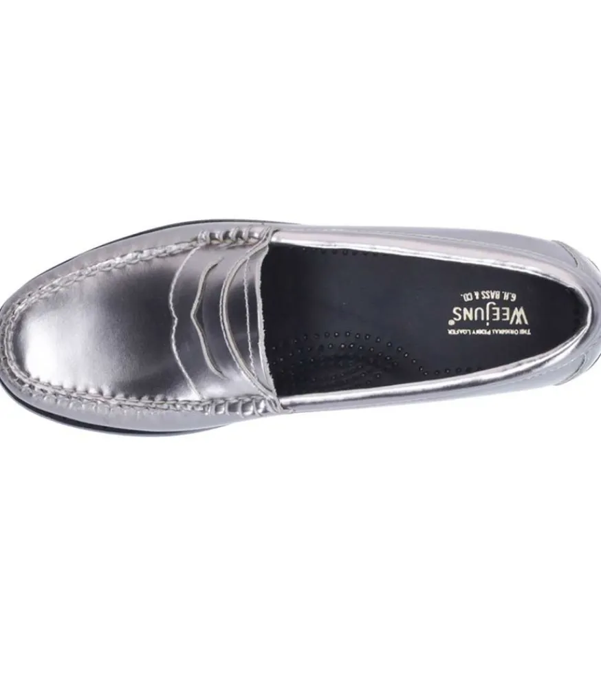 Best Mocassins Weejun Penny Loafer Argent Femme Mocassins