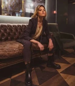 Online Pantalon A Pinces Pull-On Charcoal Femme Bas