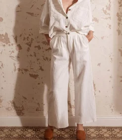 Hot Pantalon Alba Naturel Femme Bas