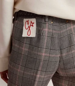 Hot Pantalon Cigarette Golden Collection Prince De Galles Femme Bas