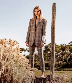 Hot Pantalon Cigarette Golden Collection Prince De Galles Femme Bas