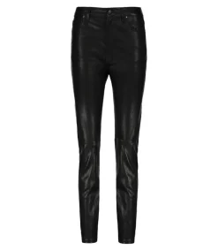 Outlet Pantalon En Cuir Jagger Femme Bas