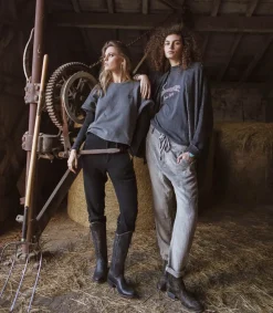 Discount Pantalon Homme Front Pockets Hand Dyed Gris Homme Pantalons