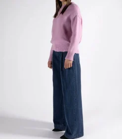 New Pantalon Ottavia Palazzo Bleu Femme Bas