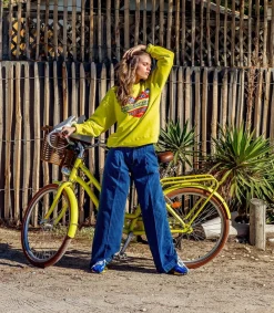 New Pantalon Ottavia Palazzo Bleu Femme Bas