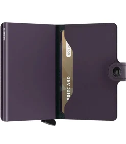 Clearance Porte-Carte Miniwallet Matte Dark Purple Femme Petite Maroquinerie
