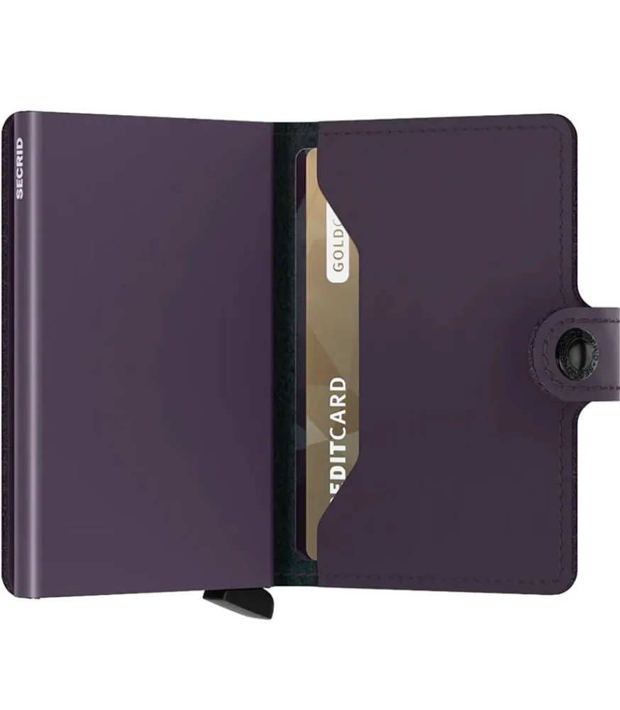 Clearance Porte-Carte Miniwallet Matte Dark Purple Femme Petite Maroquinerie