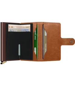 Discount Porte-Carte Premium Miniwallet Emboss Lines Cognac Femme Petite Maroquinerie