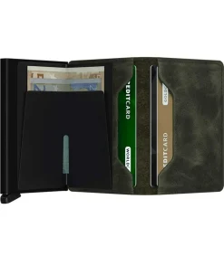 Best Porte-Carte Slimwallet Vintage Olive Black Femme Petite Maroquinerie