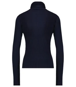 Clearance Pull Col Roule Dolcevita Navy Femme Mailles & Sweats