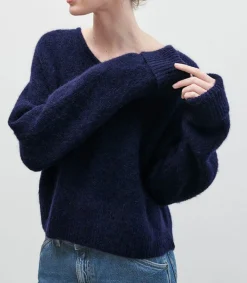 New Pull East Navy Chine Femme Mailles & Sweats