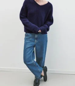 New Pull East Navy Chine Femme Mailles & Sweats