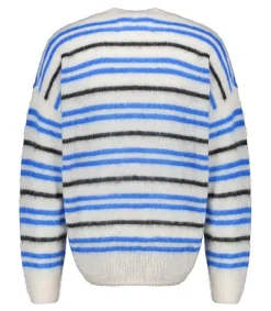 Discount Pull En Mohair A Rayures Dimitri Faded Black Homme Maille