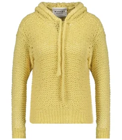 Discount Pull Idony A Capuche Yellow Femme Mailles & Sweats