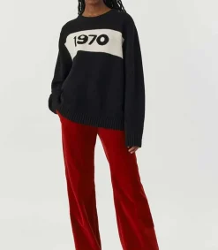 Sale Pull Oversized 1970 Merinos Noir Femme Mailles & Sweats