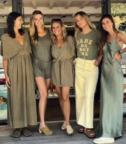 Sale Robe Courte Alexandrie Khaki Femme Robes