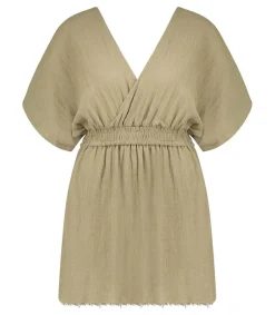 Robe Courte Empire Khaki Femme Robes