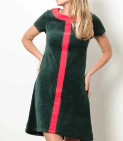 New Robe Diana Vert Fonce & Rouge Femme Robes