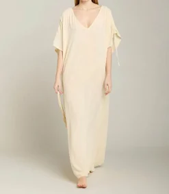 Sale Robe Longue Kaftan Cream Femme Robes