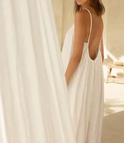 Hot Robe Plissee Palm Beach Blanche Femme Robes