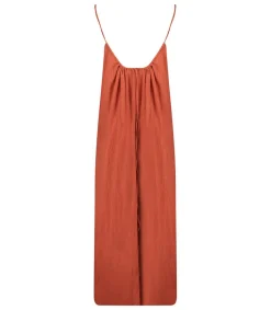 Hot Robe Plissee Palm Beach Terracotta Femme Robes