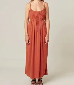 Hot Robe Plissee Palm Beach Terracotta Femme Robes