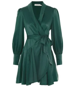 Online Robe Portefeuille En Soie Jade Femme Robes